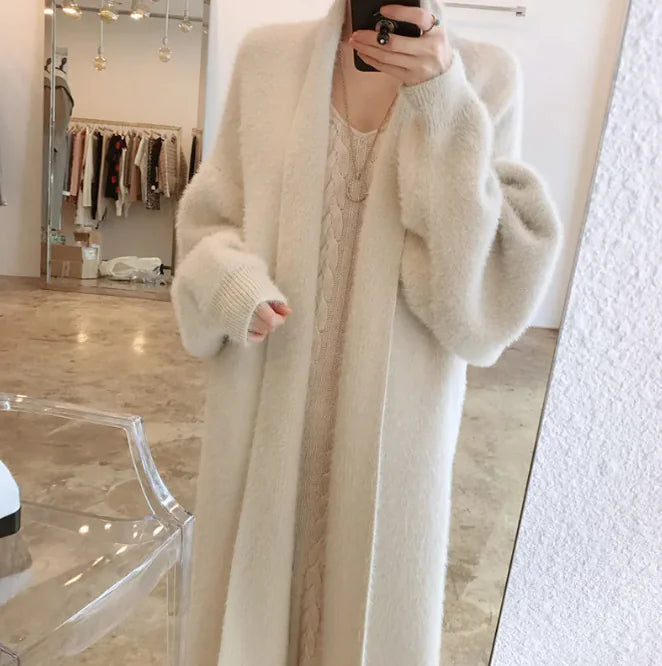 Warm Heavy Industry Imitated Mink Fur Cardigan Jacket