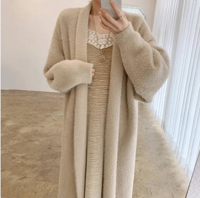 Warm Heavy Industry Imitated Mink Fur Cardigan Jacket